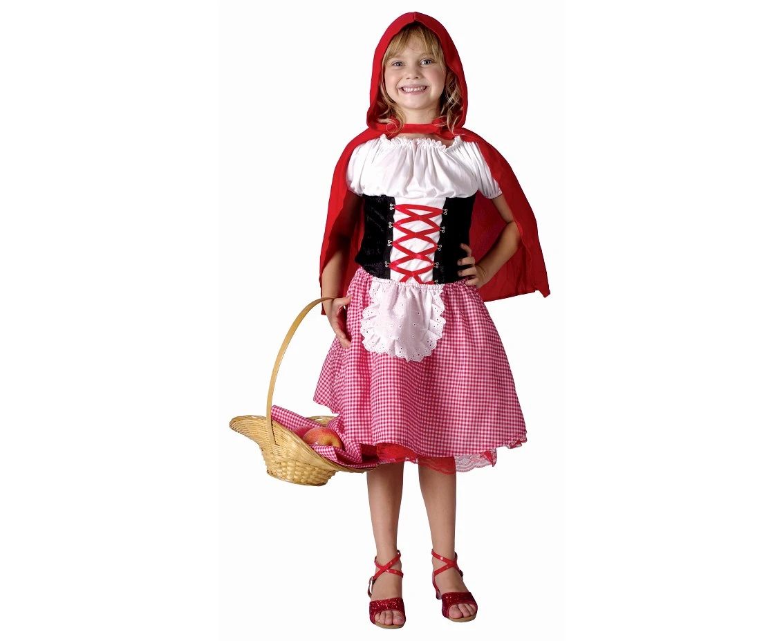 Role play-set for kids Red Hood (shirt, skirt, hooded cape), size 120/130 cm